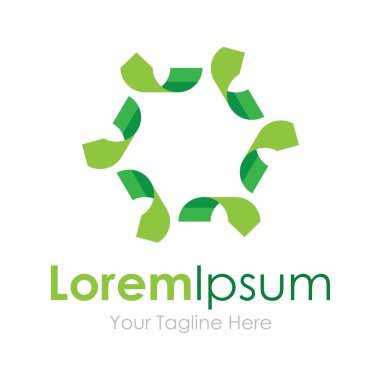 İş grafik tasarım logo simge yeşil soyut daire