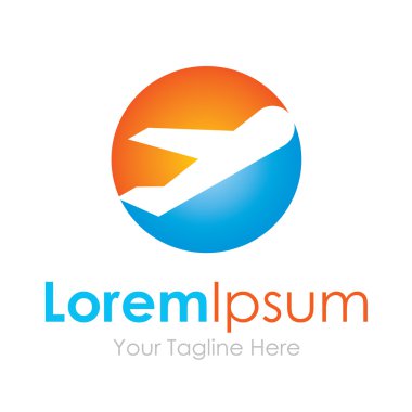 Mutlu uçak şirketi uçak siluet grafik tasarım logo simge