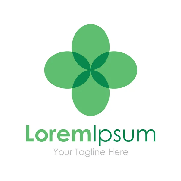 Groene vier laat clover geïsoleerd element Pictogrammen Bedrijfs embleem — Stockvector