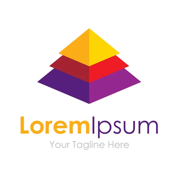 Elegante piramide meerdere lagen element pictogrammen business logo — Stockvector