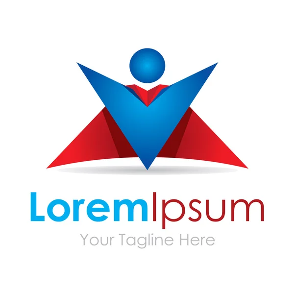 Süper adam kırmızı göstermek ana öğe simgeleri iş logo