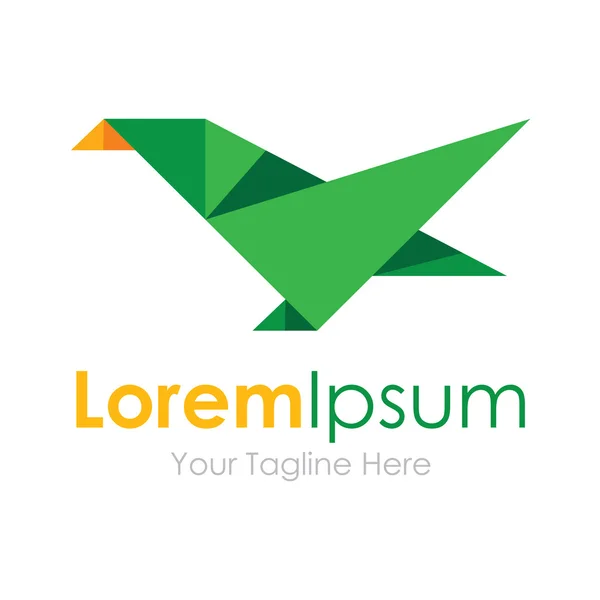 Verde bellezza geometrico poligoni uccello elemento icone business logo — Vettoriale Stock