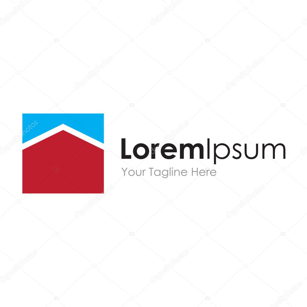 Progress house abstract roof perspective bussiness element icon logo