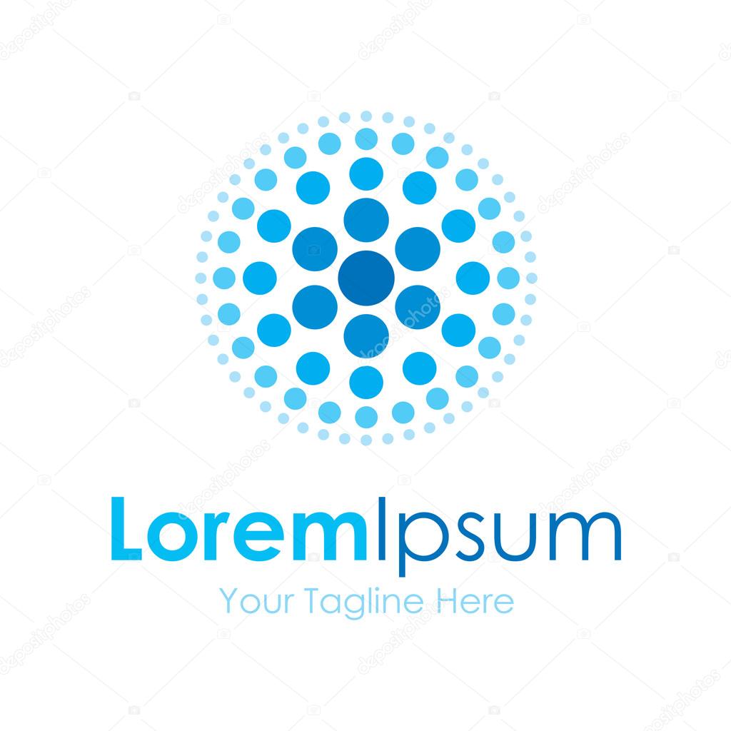 Blue technology sphere dots bussiness element icon logo