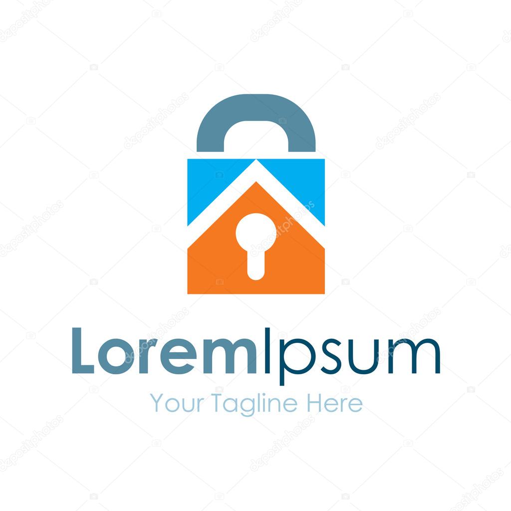 Key lock real estate bussiness element icon logo
