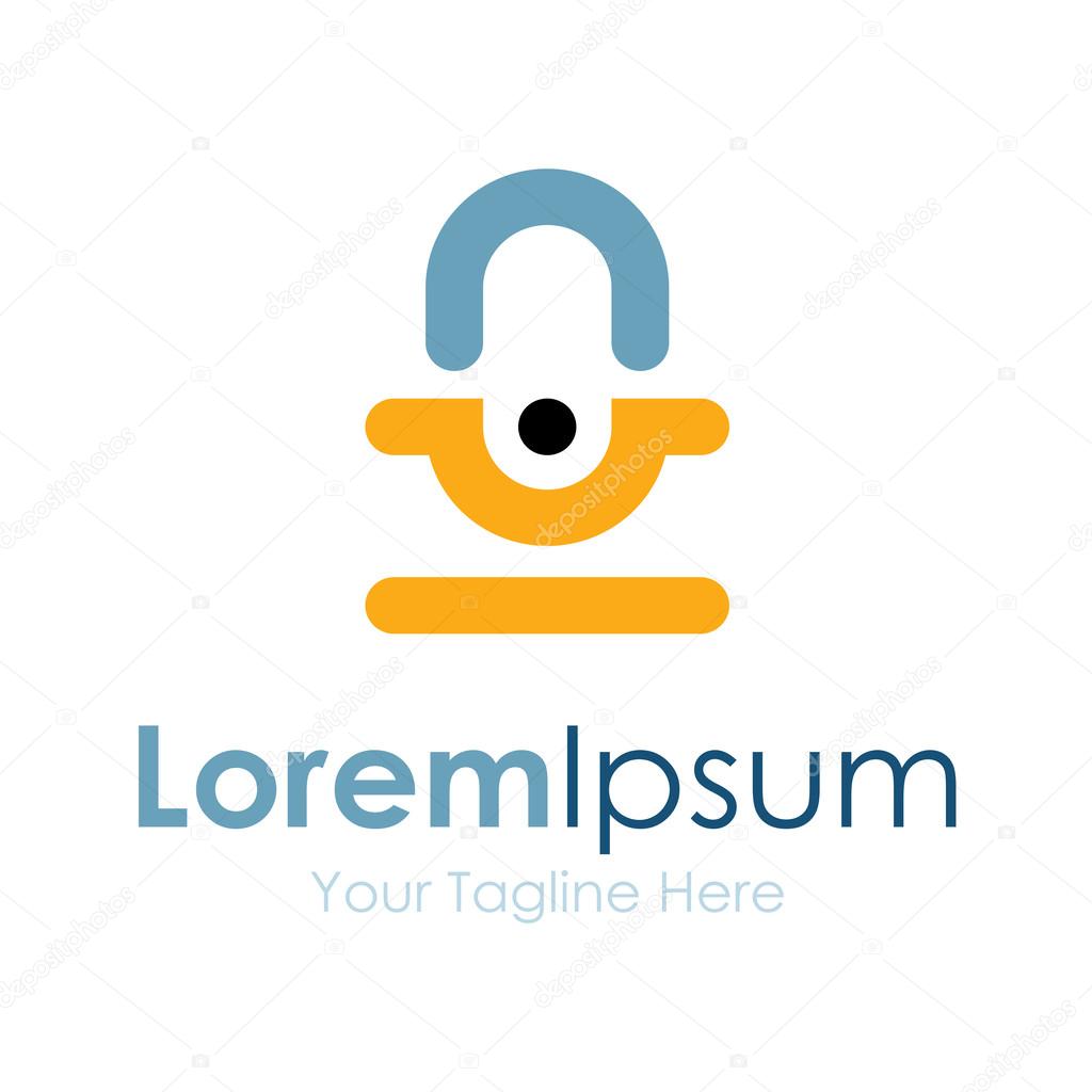 Abstract key lock locked element icons business logo