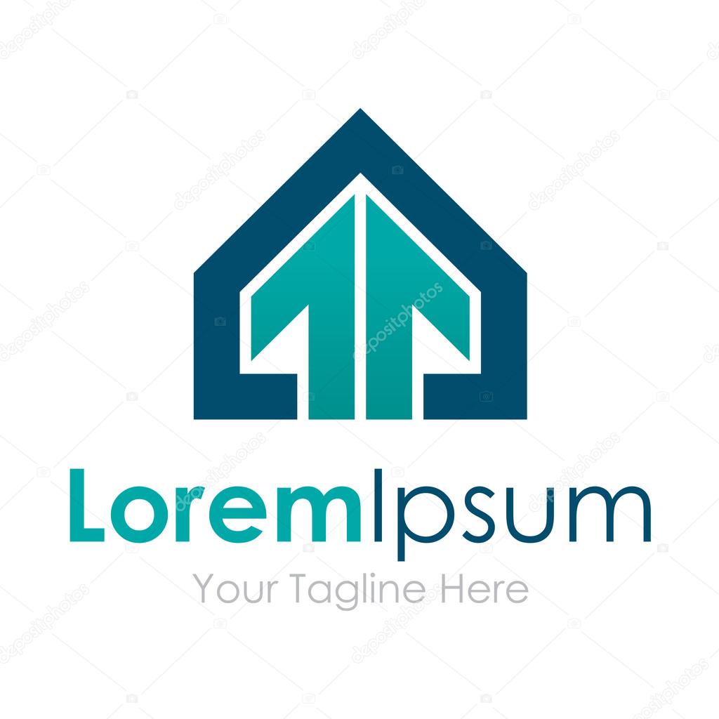 House wins professional stylish arrow up element icons business logo