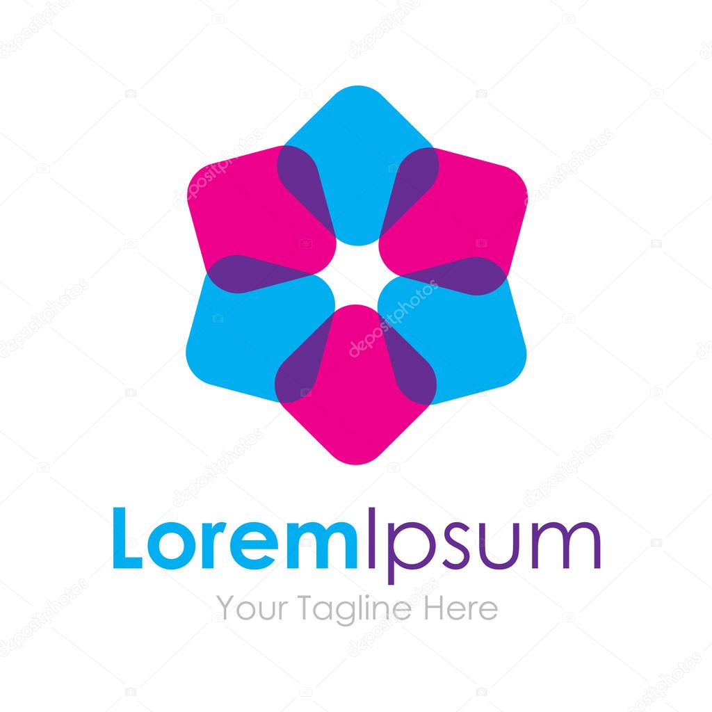 Soft squares beauty hexagon element icons business logo