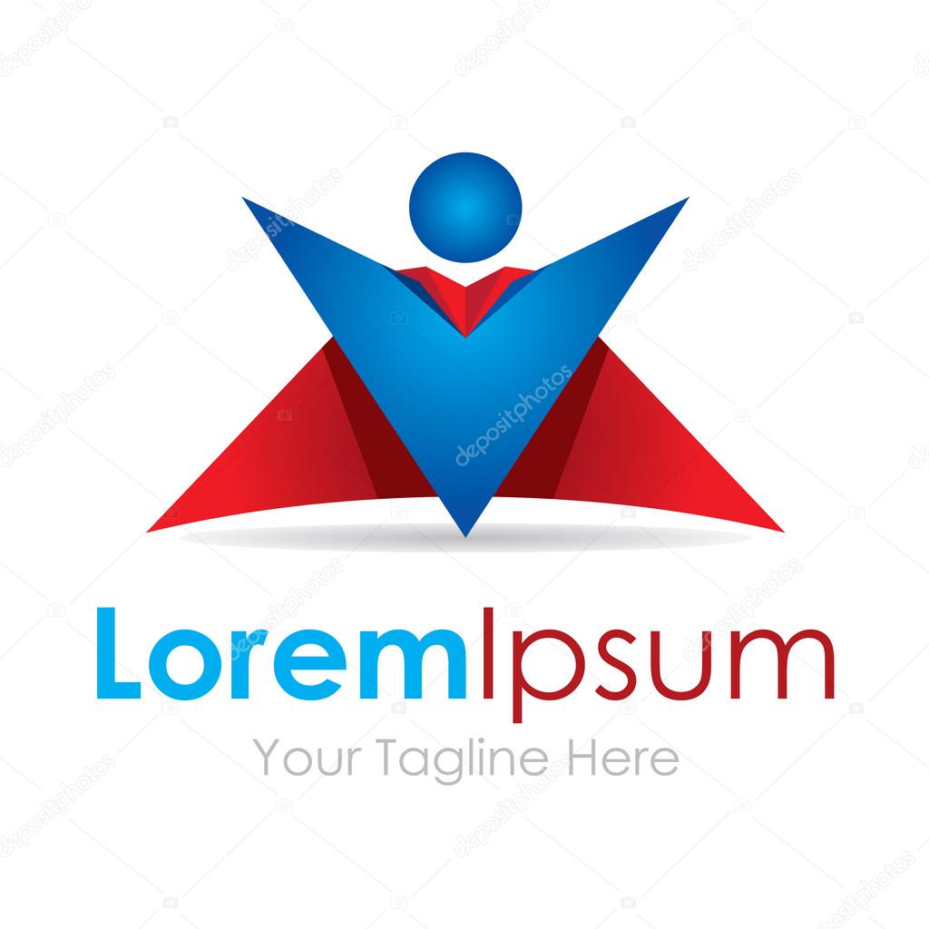 Super man red show host element icons business logo