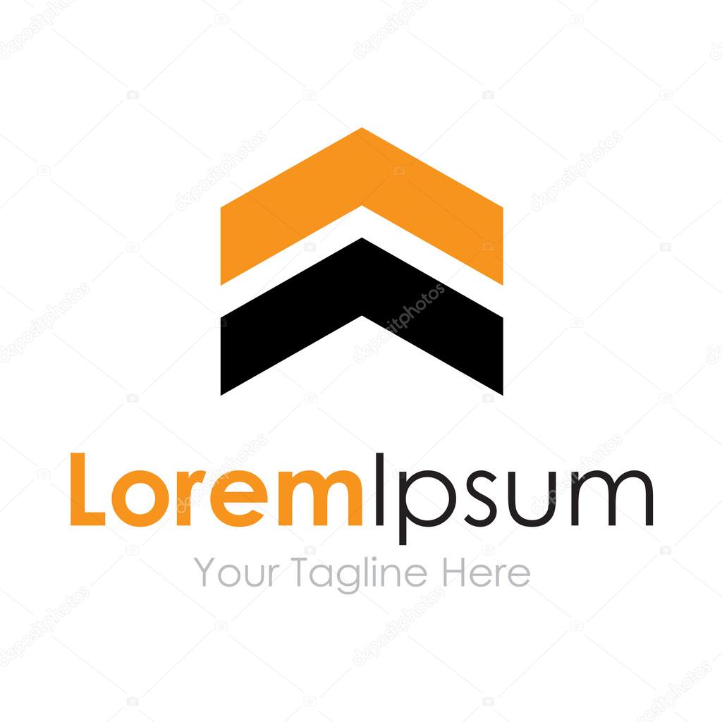Two stripe badge arrow upload element icons business logo