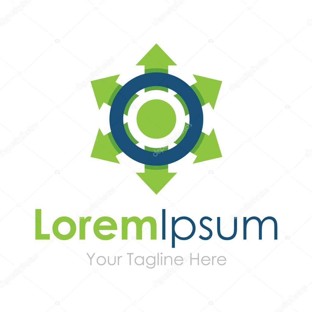 Business green arrow expand circle element icons business logo