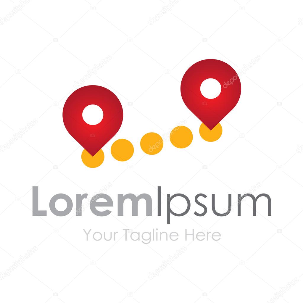 Travel location pin point cute element icon logo