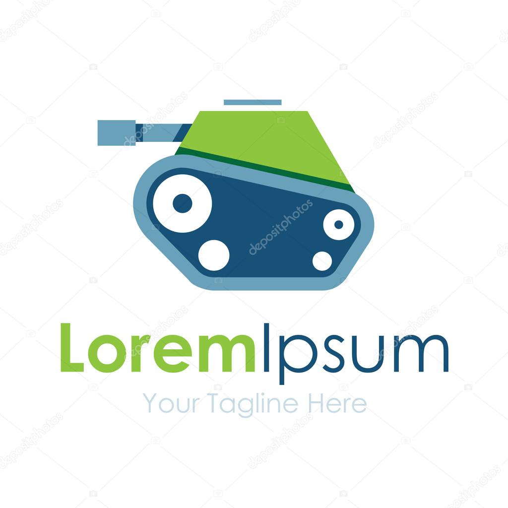 Green cute army tank graphic design logo icon