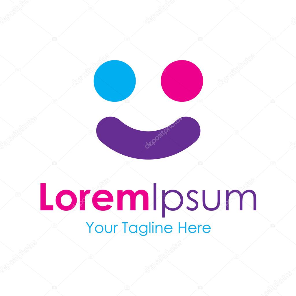 Colorful happy face graphic design logo icon