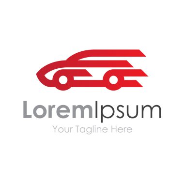 Kırmızı basit zarif hız araba satırları grafik tasarım logo simge