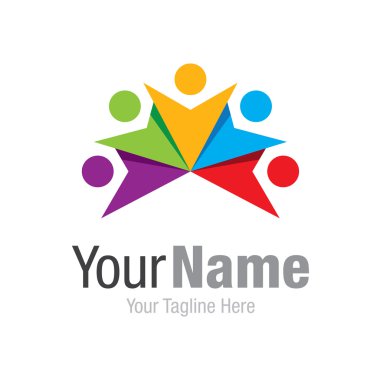İnsan renkli renk spektrumu grafik tasarım logo simgesi