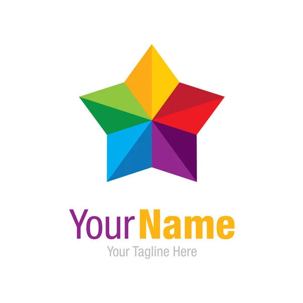 Kleurrijke stralende grafisch ontwerp logo sterpictogram — Stockvector