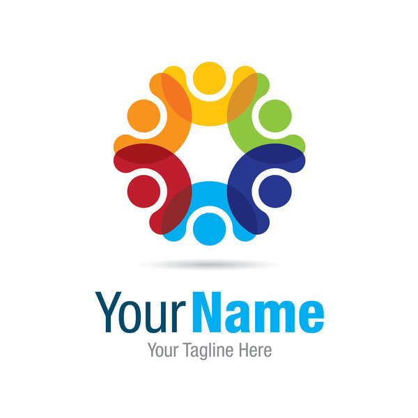 Happy colorful circle social graphic design logo icon