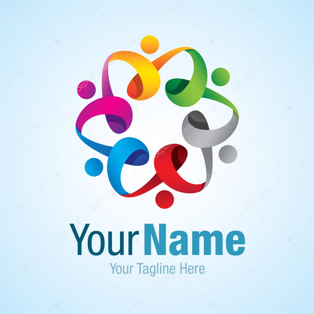 Beautiful colorful handholding flower 3D circle graphic design logo icon