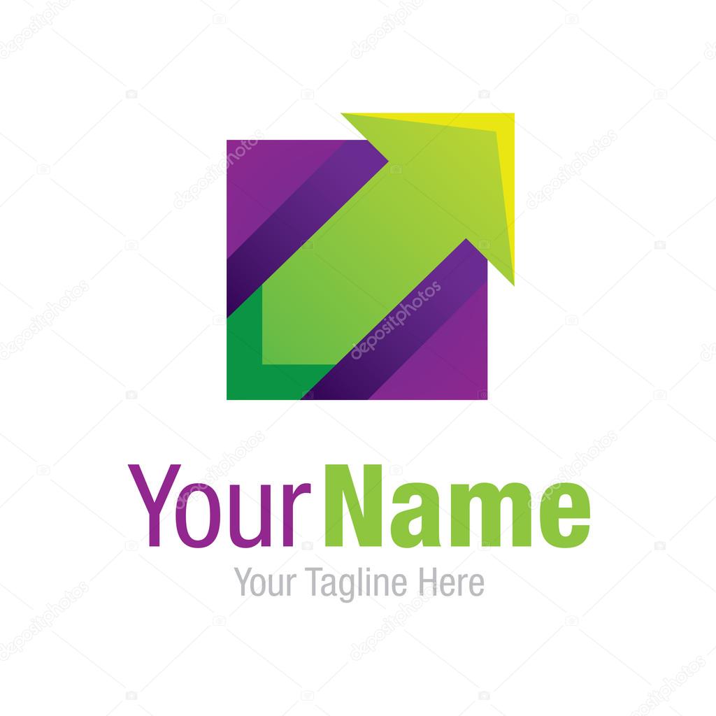 Green up arrow business break through graphic design logo icon