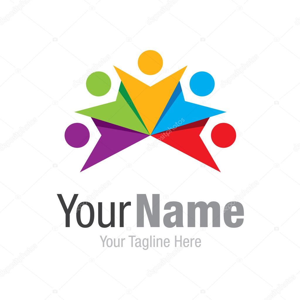 Human in colorful color spectrum graphic design logo icon