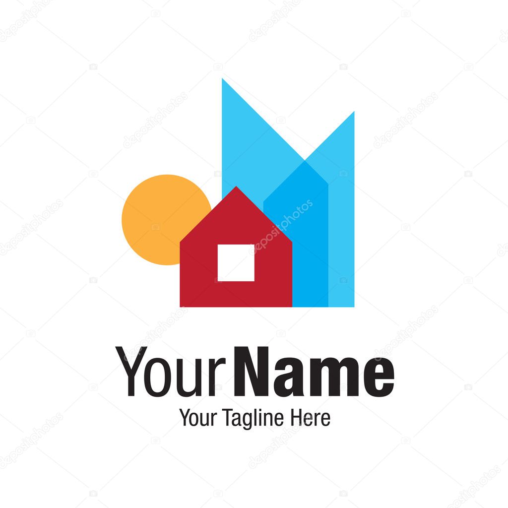 Your place under the Sun home building graphic design logo icon