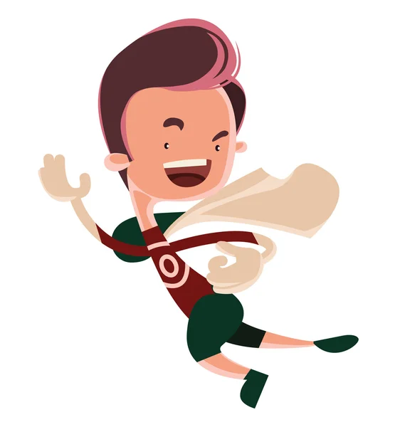 Běžící muž superhrdina komické vektorové ilustrace kreslené postavičky — Stockový vektor