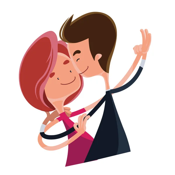 Couple in love dancing vector illustration cartoon character — Stock Vector