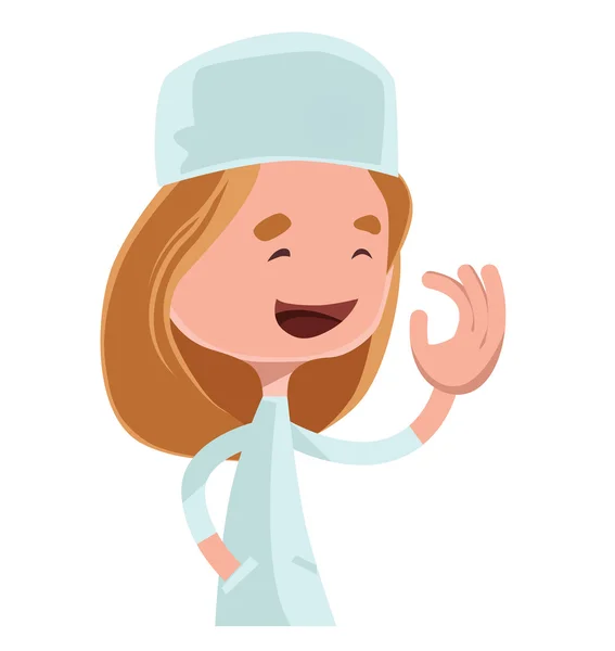 Medico assistente medico vettore illustrazione personaggio dei cartoni animati — Vettoriale Stock
