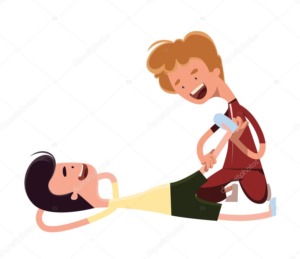 Personal trainer streching out vector illustration cartoon character