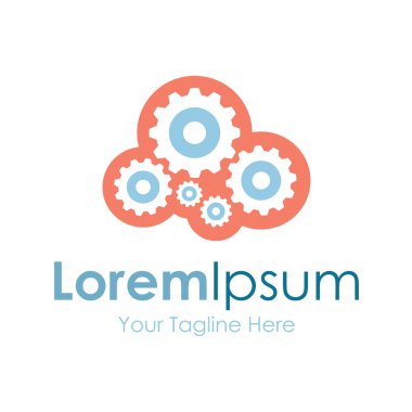 Basit iş simge logo dönen tekerlek vites mekanizması