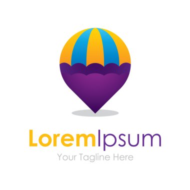 Sıcak hava balon konum belirleyici basit iş kutsal kişilerin resmi logosu