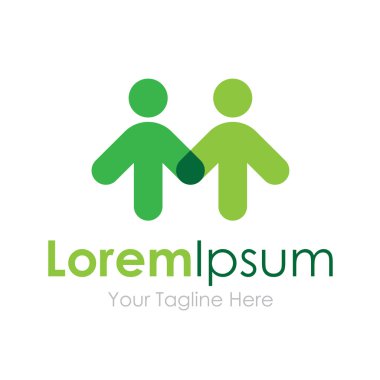 Ortaklık yeşil okları ilerleme başarısı basit iş simgesi logosu