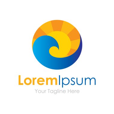 Mükemmel bir tatil hava zaman dalga deseni basit iş kutsal kişilerin resmi logosu