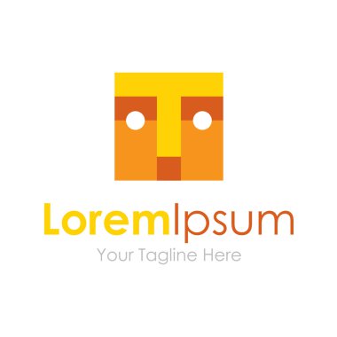 Sarı blok yüz bulmaca adam basit iş kutsal kişilerin resmi logosu