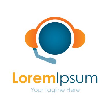 Adam kulaklık ve mikrofon basit iş simge logosu