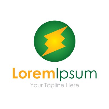 Yeşil sevimli düğme sarı cıvata gücü basit iş simgesi simgesi