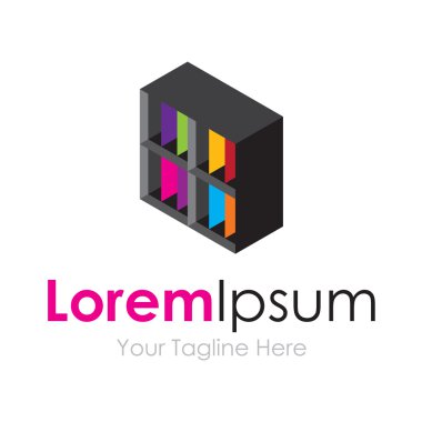 Siyah bilgi veri kutusu küp basit iş kutsal kişilerin resmi logosu