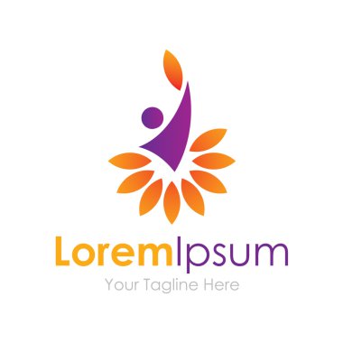 Mutlu adam çiçek çevre doğa basit iş kutsal kişilerin resmi logosu