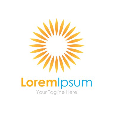 Güzel yaz güneş sıcak basit iş kutsal kişilerin resmi logosu