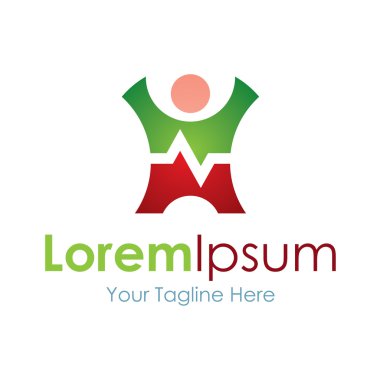 İnsan sağlığı merkezi basit iş simgesi logosunu çarpıyor