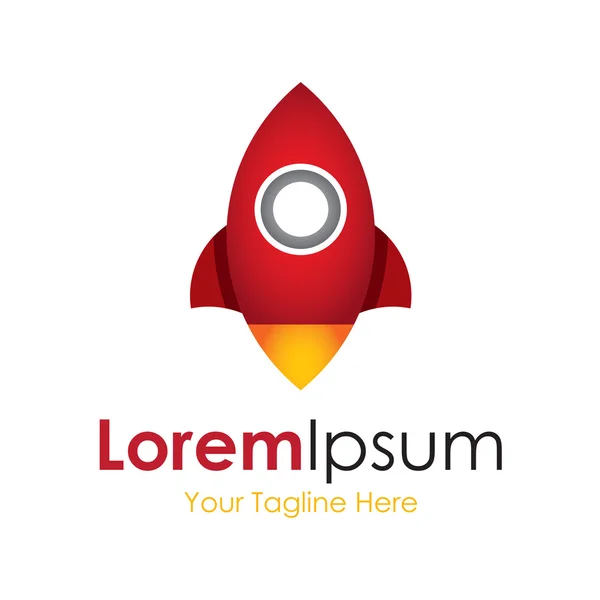 Lanzamiento de cohetes rojos llama hermosa simple icono de negocio logotipo — Vector de stock