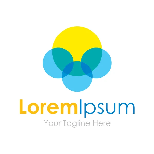 Abstrait cercles de couleur d'été logo icône d'entreprise simple — Image vectorielle