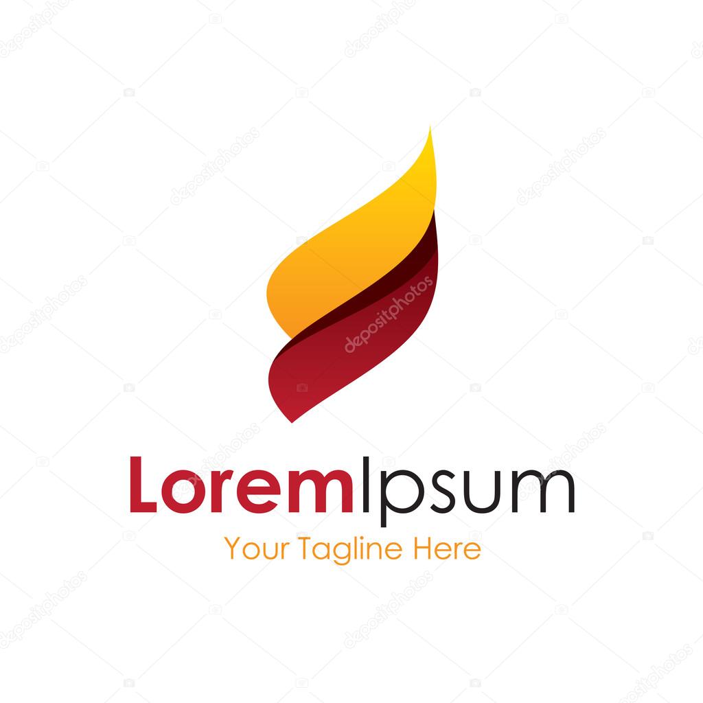 Elegant feather shape simple business icon logo