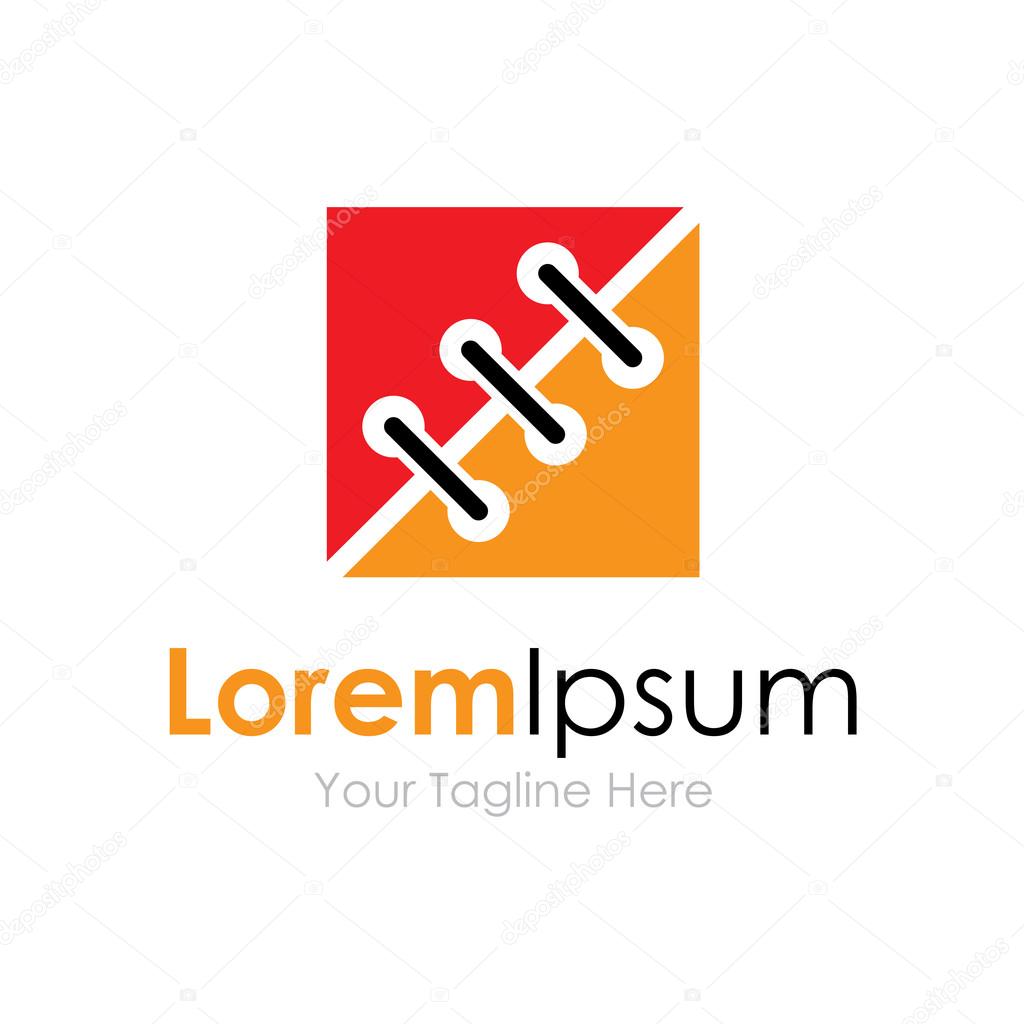 Two opposites three stitches simple business icon logo