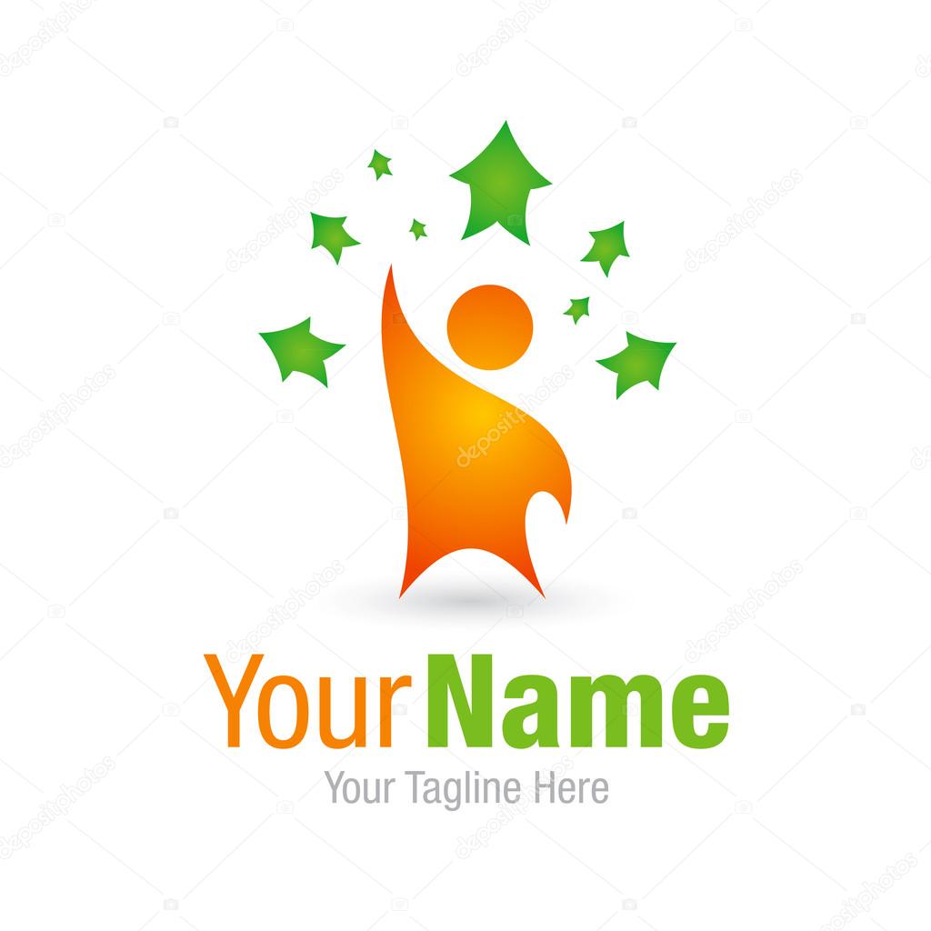 One success gold business entrepreneur star simple icon logo