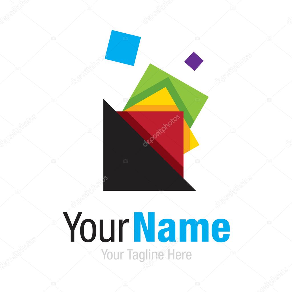 Colorful shape collector business idea shape simple icon logo