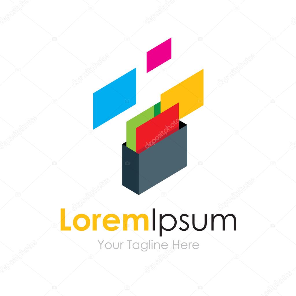 Save protect documents and files simple business icon logo