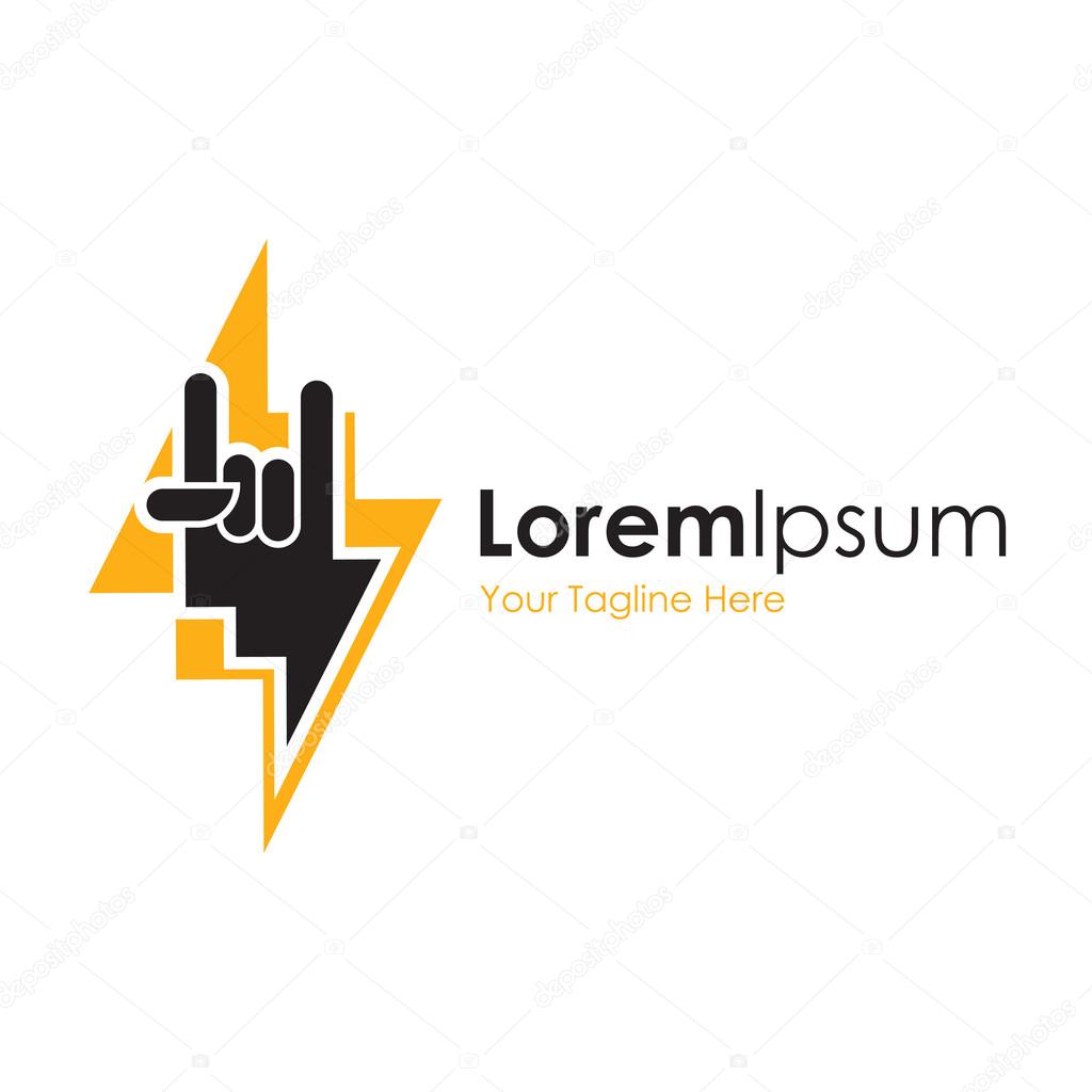 Lightning bolt symbol rock simple business icon logo