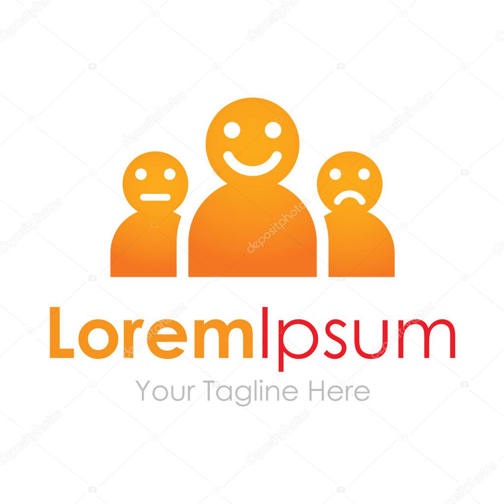 People mood faces group expressions simple business icon logo